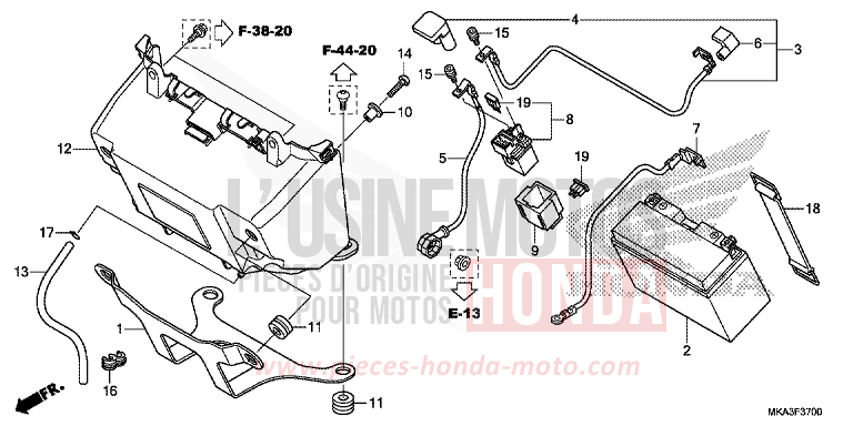 BATTERIE von NC750X DCT MAT GUNPOWDER BLACK METALLIC (NH436) von 2016
